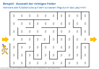 Felderauswahl am Beispiel eines Labyrinths